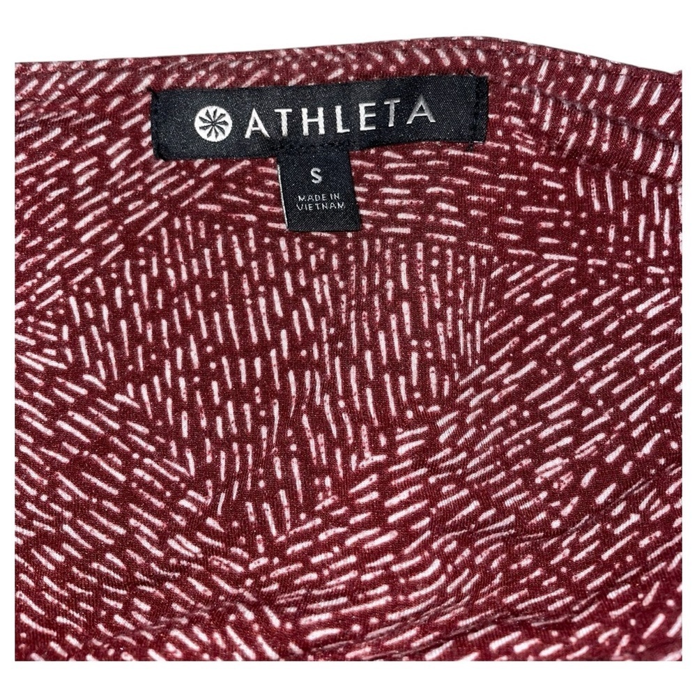 ATHLETA Santorini Thera Burgundy Printed Midi Dress SIZE SMโโ - Picture 5 of 8
